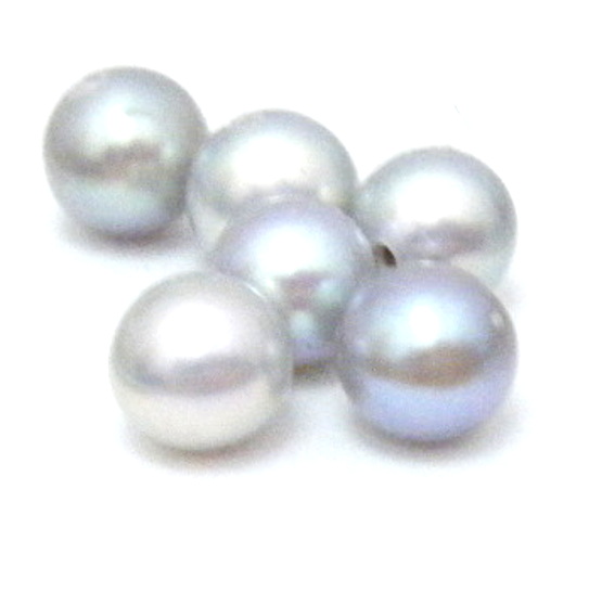 Grey 4.5-5mm Half Drilled Round Single Pearl